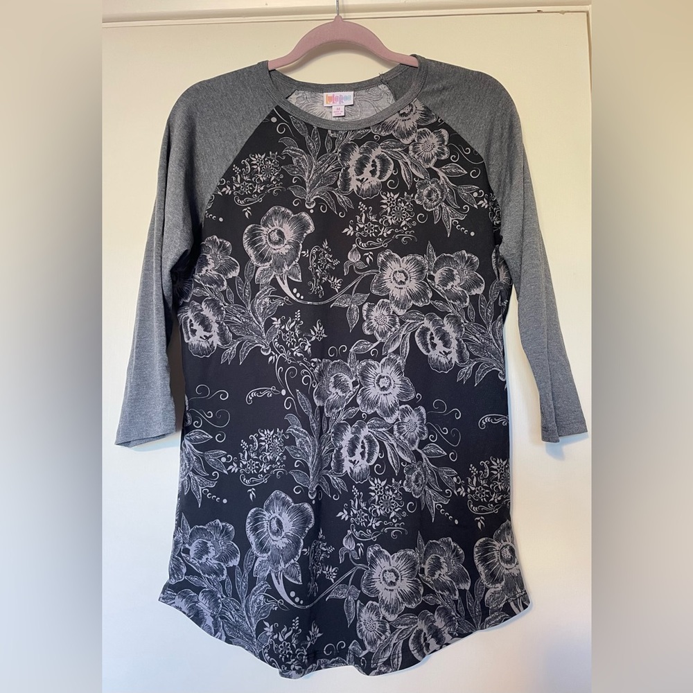 LuLaRoe Black and Gray Floral Randy